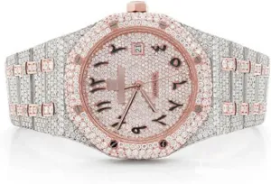 Jewelery Luxury Iced Out Moissanite Watch for Men Fully Diamond Paved Automatic Timepiece with Date Display Hip Hop Bling Wrist Watch