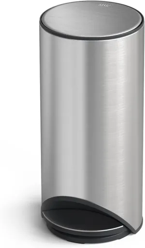 Joseph Joseph Arc 30L/7.9 Slimline Pedal Bin with Easy Push Pedal, Liner Pocket, Odor Seal, Soft-Close Lid, Fingerprint-Proof, Removable Inner Bucket, Stainless Steel