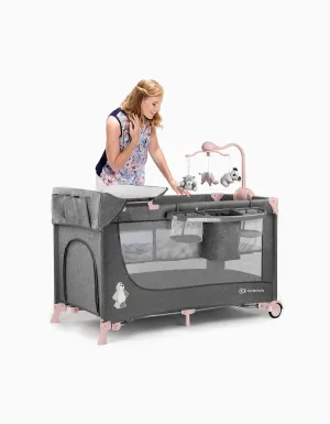 Joy Travel Cot with Accessories by Kinderkraft, Pink