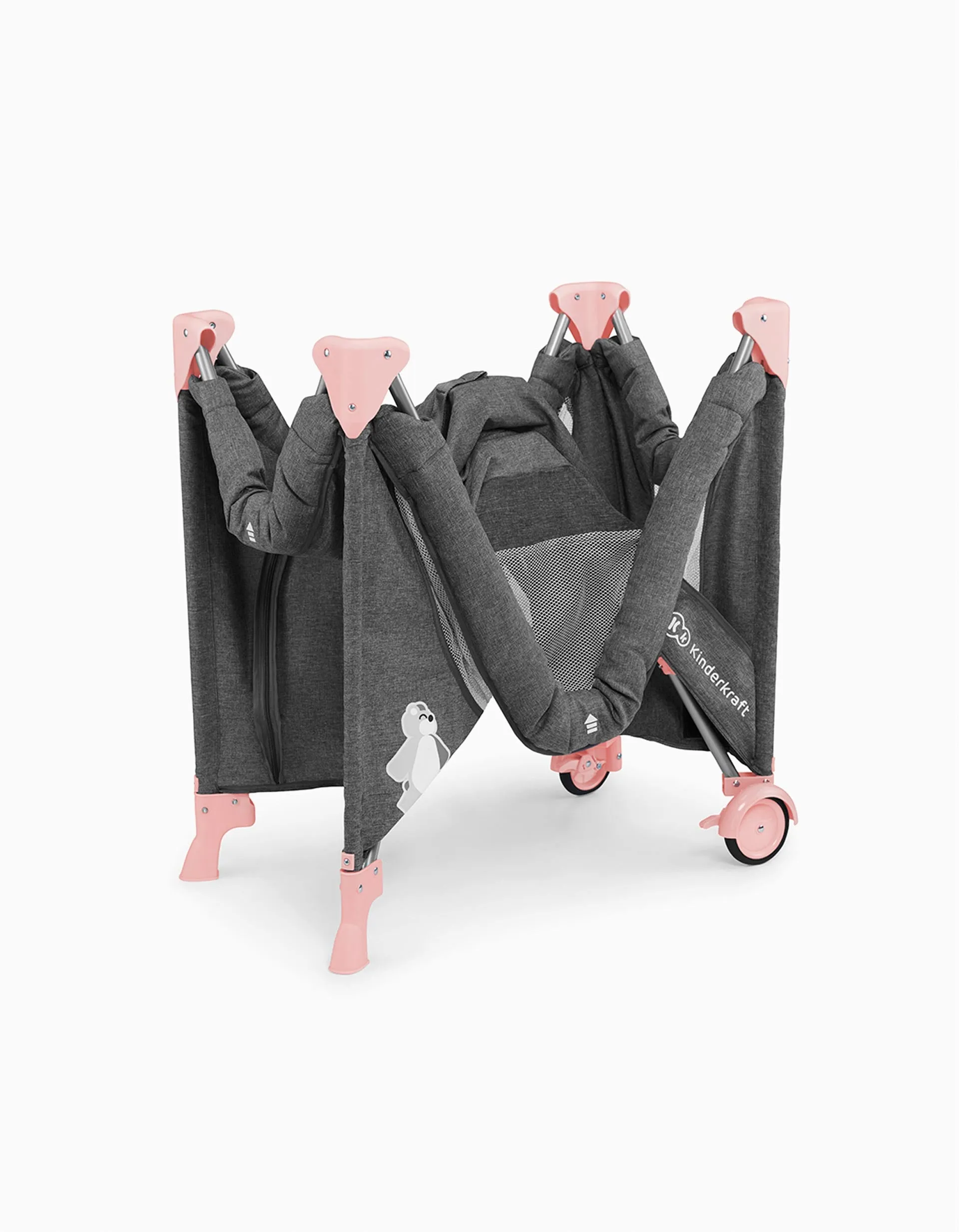 Joy Travel Cot with Accessories by Kinderkraft, Pink