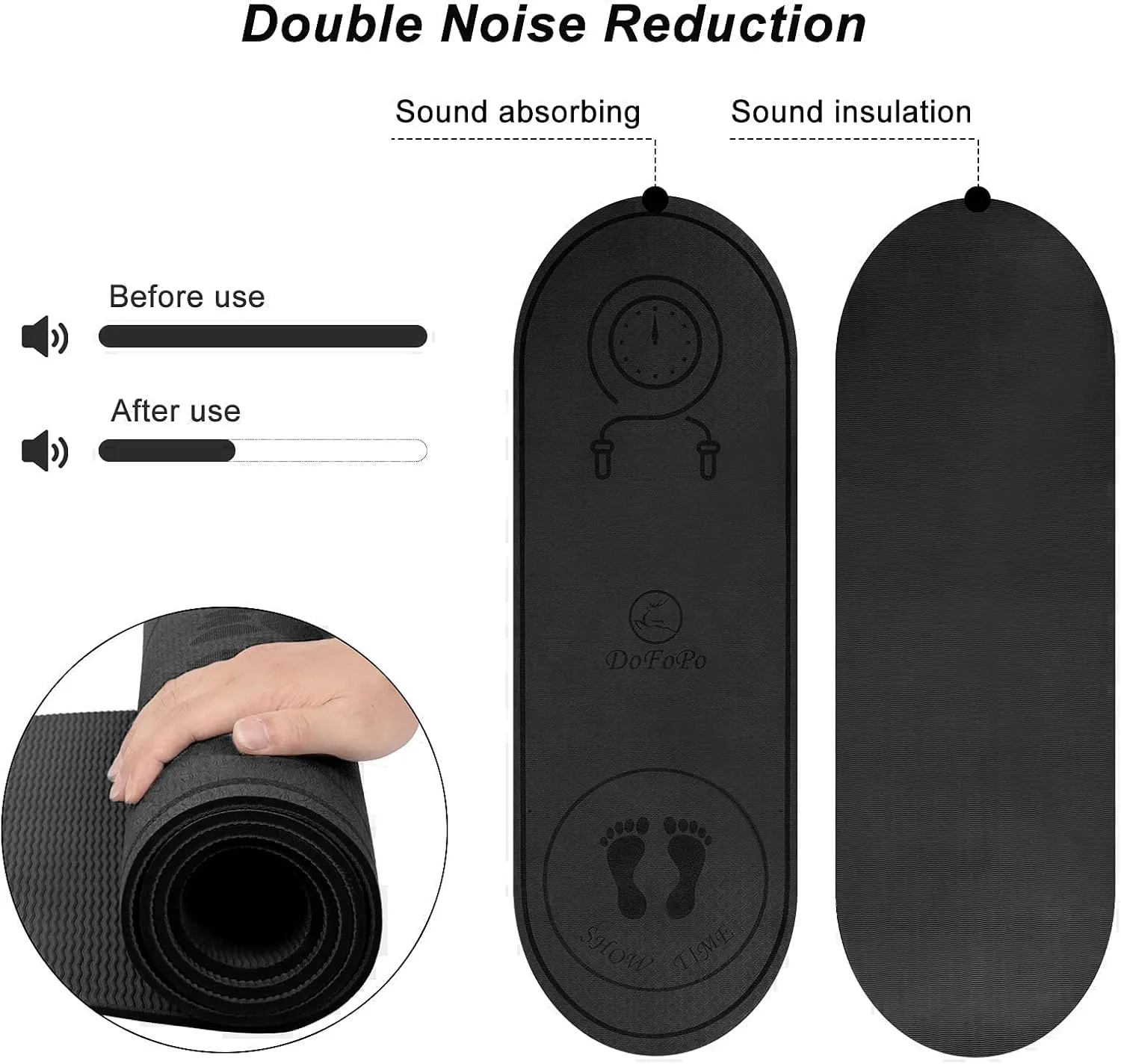 Jump Rope Mat 71"/63"x24" Larger Non-Slip Indoor Outdoor Exercise Fitness Mat, High-Density Workout Shock Absorption for Home Gym Flooring Concrete Jumping Rope