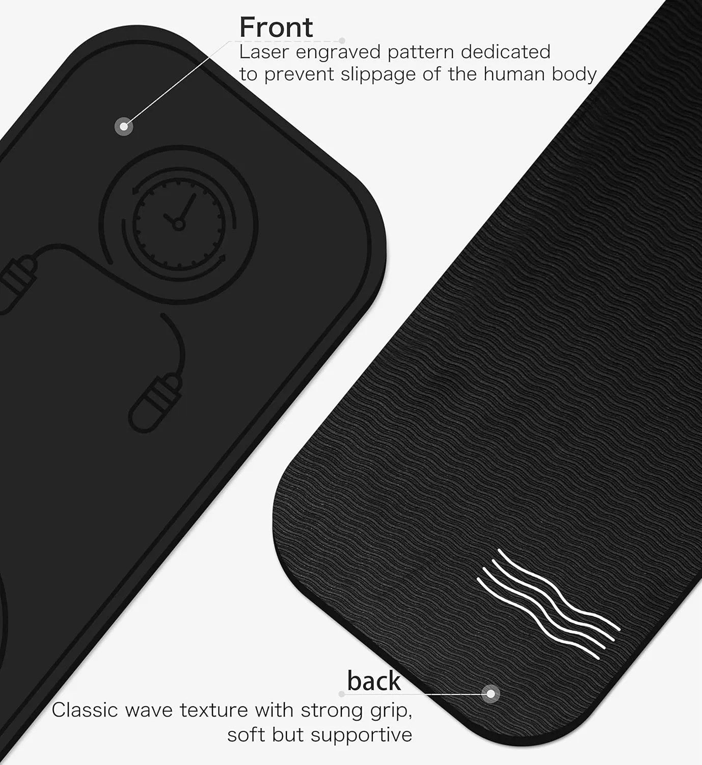 Jump Rope Shockproof Exercise Mat - All-Purpose Extra Thick High Density Anti-Tear Yoga Mat, Non Slip for Indoor and Outdoor Skipping