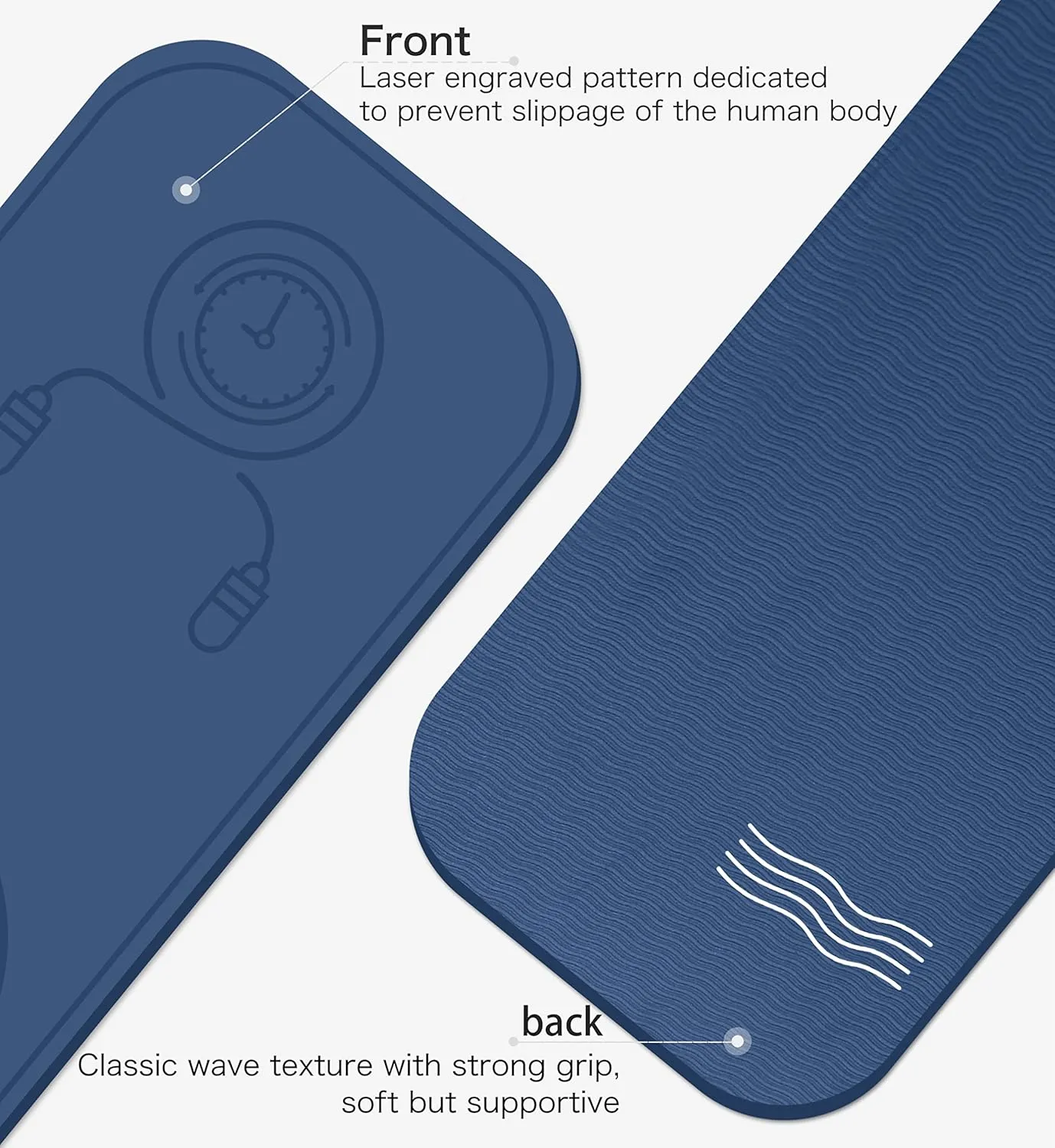 Jump Rope Shockproof Exercise Mat - All-Purpose Extra Thick High Density Anti-Tear Yoga Mat, Non Slip for Indoor and Outdoor Skipping