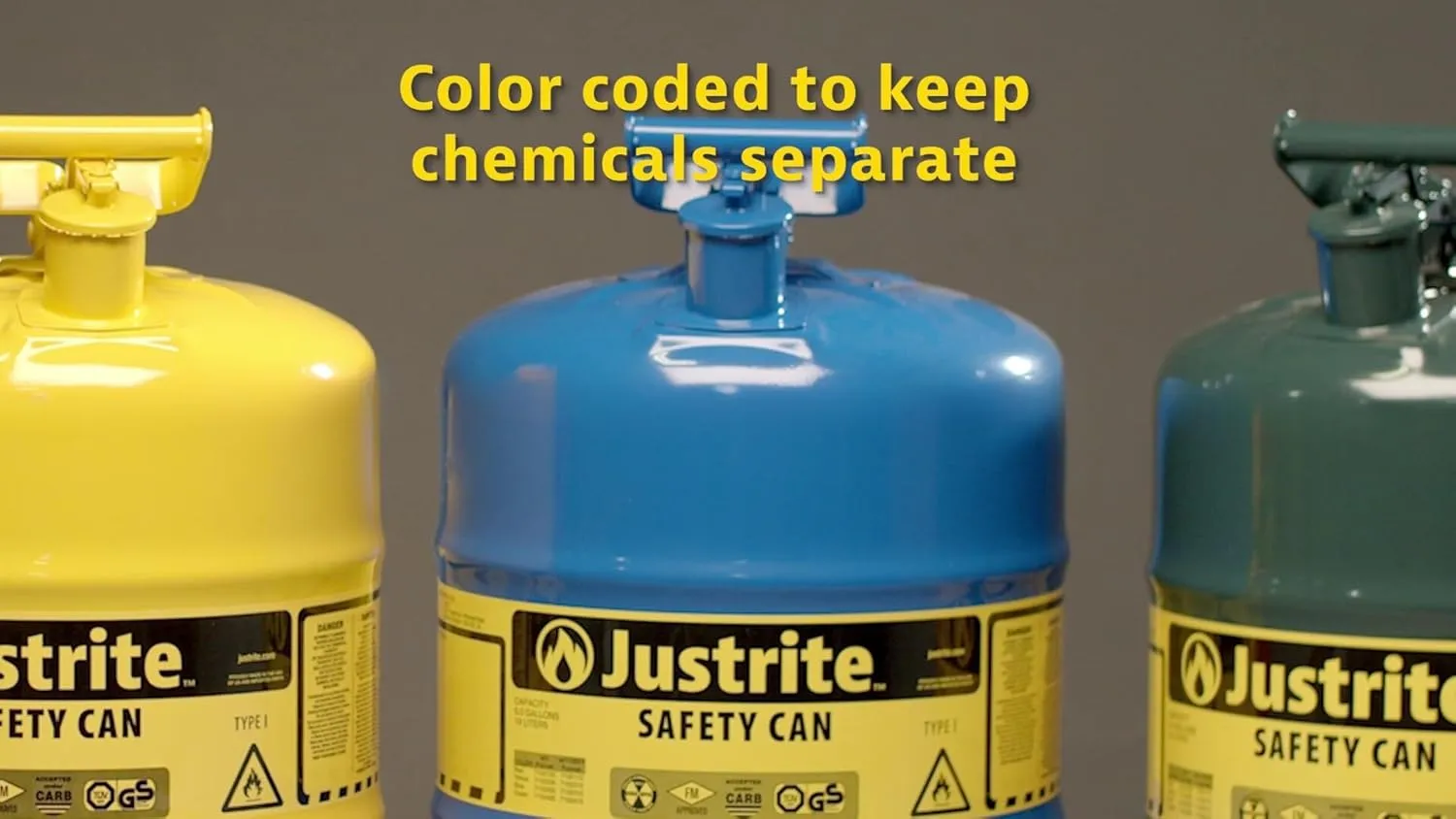 Justrite 5 Gallon Type I Red Safety Gas Can for Gasoline with Flame Arrester and Self-Closing Lid, Made in the USA, Galvanized Steel Flammable Storage Can, 7150100