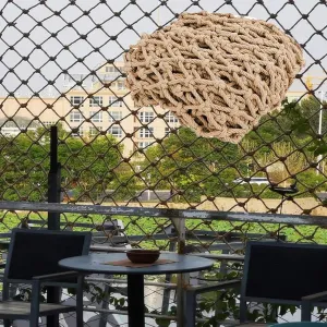 Jute Hemp Rope Net Climbing Safety Rope Netting, (3.3x6.6ft) Loft Balcony Stairs Fence Garden Playground Protection Net Indoor & Outdoor Decor Rope Nets, Climbing Cargo Nets (10mm-15cm)