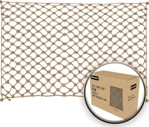 Jute Hemp Rope Nets for Safety and Decoration: Indoor & Outdoor Use, Kids' Climbing, and Versatile Protection (3ft x 9ft)