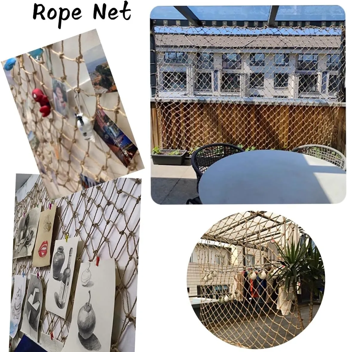 Jute Rope Netting for Indoor and Outdoor Decoration,Garden Plant Trellis Netting for Climbing Plants Outdoor Grow(6Mx6M)