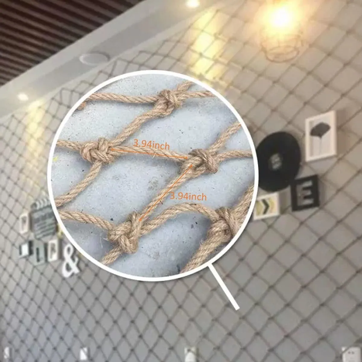 Jute Rope Netting for Indoor and Outdoor Decoration,Garden Plant Trellis Netting for Climbing Plants Outdoor Grow(6Mx6M)