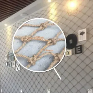 Jute Rope Netting for Indoor and Outdoor Decoration,Garden Plant Trellis Netting for Climbing Plants Outdoor Grow(6Mx6M)