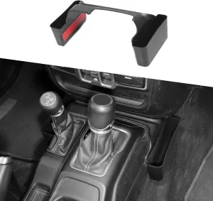 JWWY Gear Shift Shifter Storage Box Fit for 2018-2025 Jeep Wrangler JL JLU & Gladiator JT 4xe,Shifter Organizer Bin Gear Tray Center Console Compartment Trunk Interior Accessories Black(Fiber Lining)