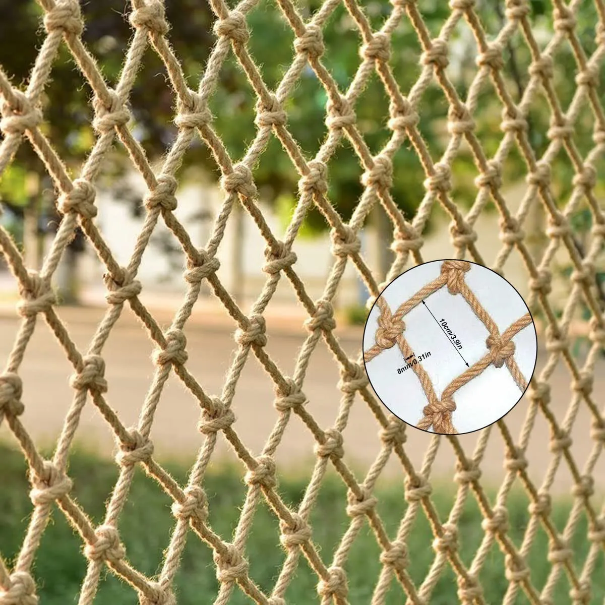 KACQIHTU Hemp Rope Safety Net for Child Protection - Fence for Stairs, Balcony Railings, Garden, Playground - Climbing Net for Kids