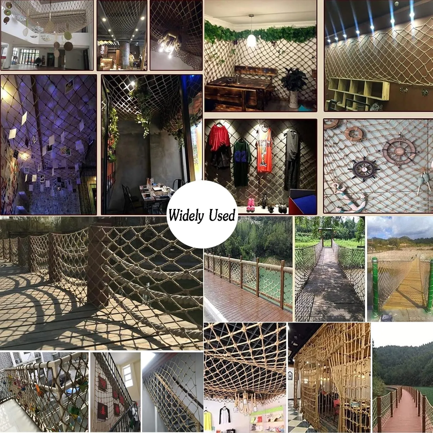 KACQIHTU Hemp Rope Safety Net for Child Protection - Fence for Stairs, Balcony Railings, Garden, Playground - Climbing Net for Kids