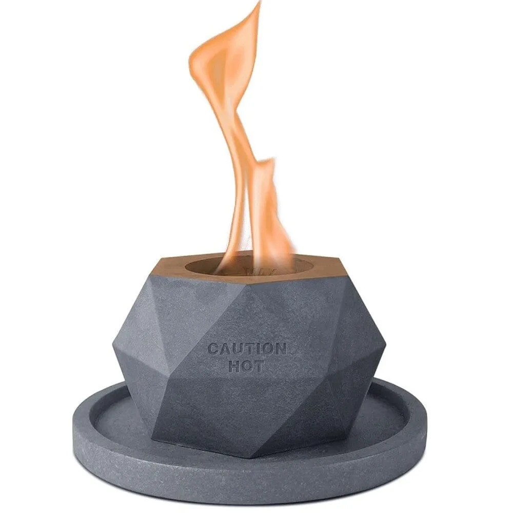 Kante Concrete Indoor and Outdoor Tabletop Fire Pit with 7.2" Dark Gray Base