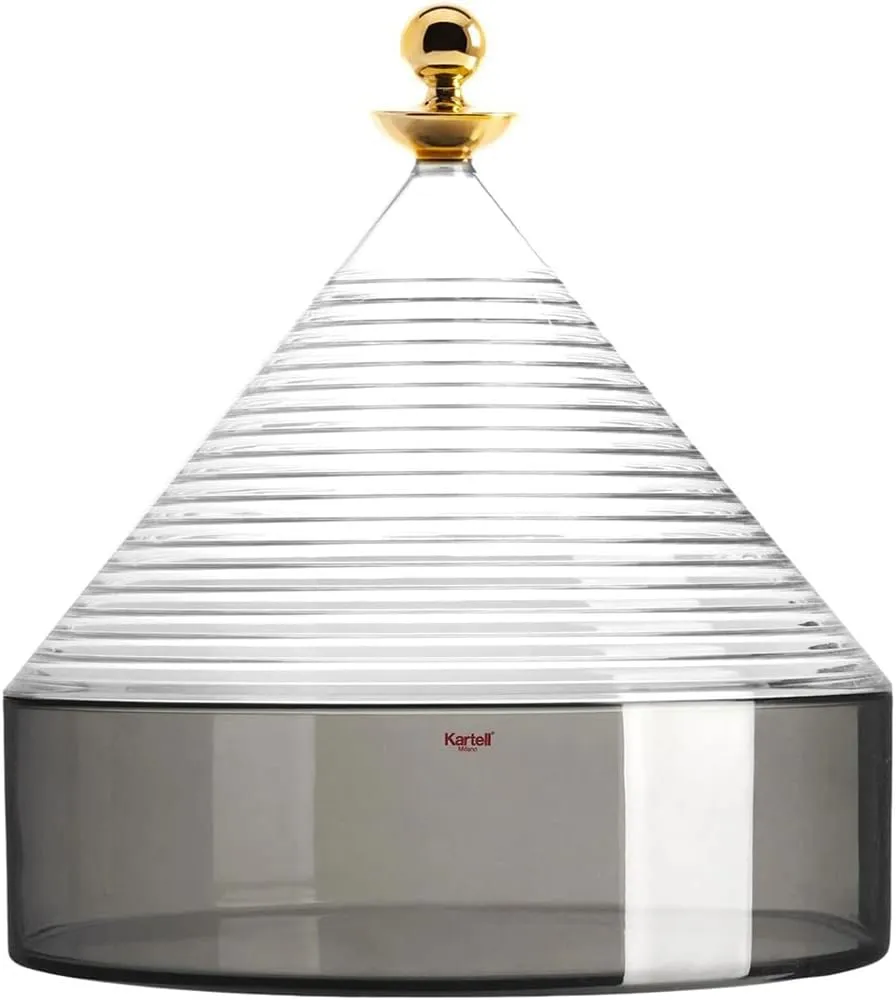 Kartell Trullo Crystal Clear Smoke Storage Bin 27 x 25 cm