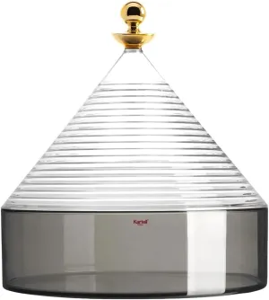 Kartell Trullo Crystal Clear Smoke Storage Bin 27 x 25 cm