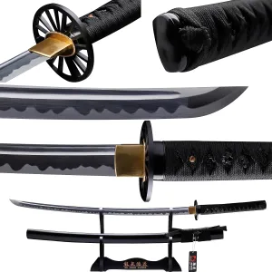 Katana Real Samurai Sword, 1095 1060 T10 Handmade Japanese Swords Full Tang Carbon Steel, for Training, Collecting, Dojo, Lovers of Japanese Culture etc