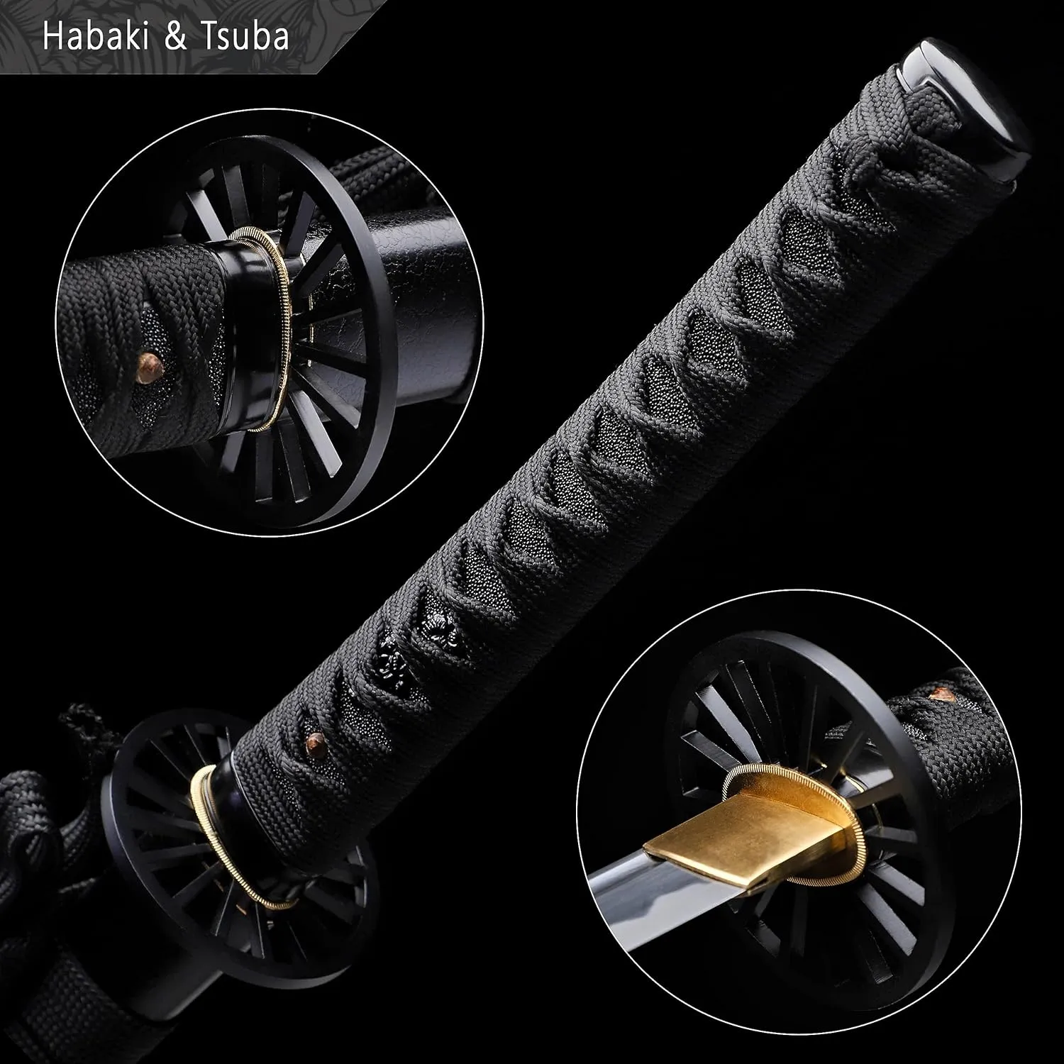 Katana Real Samurai Sword, 1095 1060 T10 Handmade Japanese Swords Full Tang Carbon Steel, for Training, Collecting, Dojo, Lovers of Japanese Culture etc