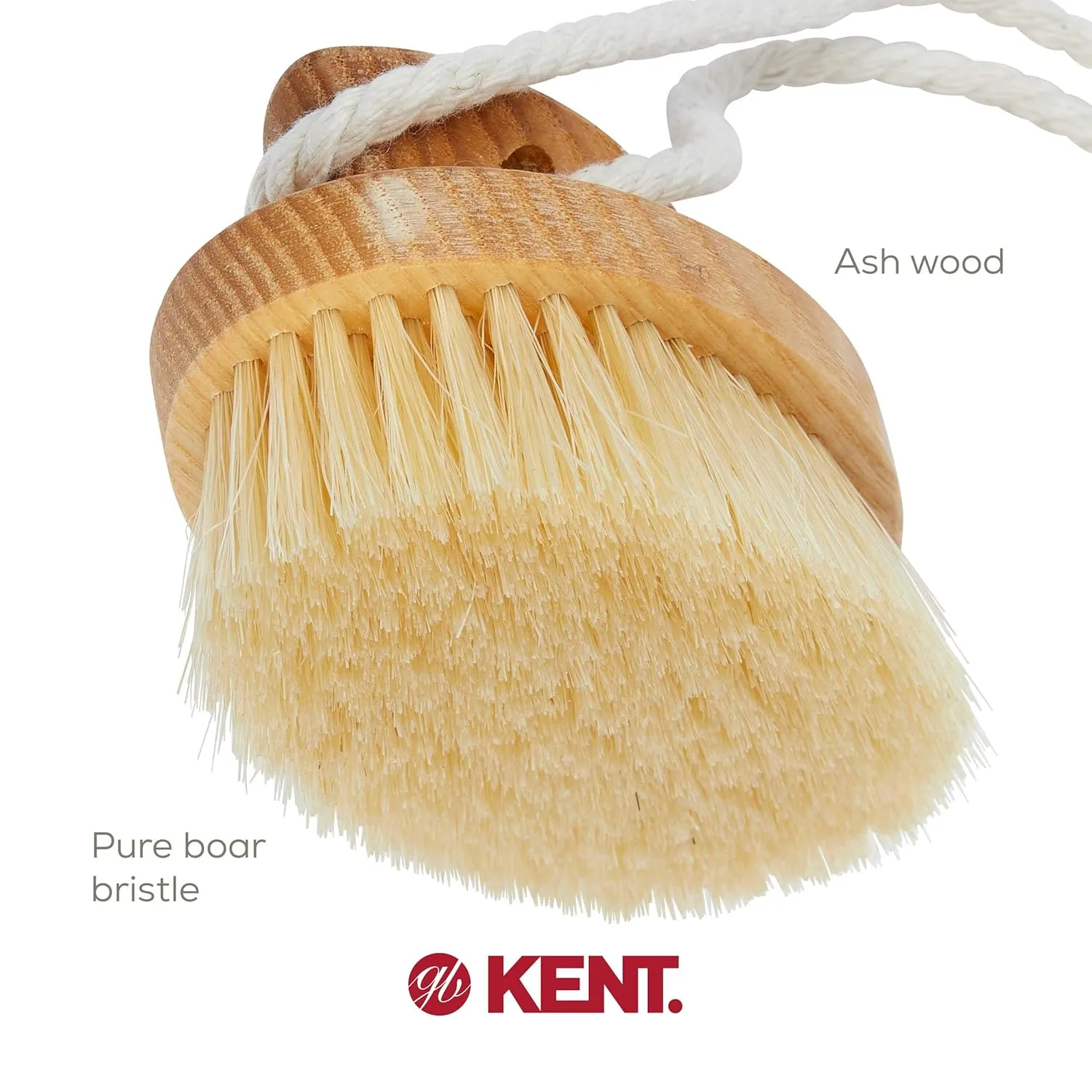 Kent FD11 Shower Brush with Wrist Strap - Exfoliating Body Brush for Wet or Dry Skin, Improves Circulation, Perfect for Lathering and Scrubbing, Made in England