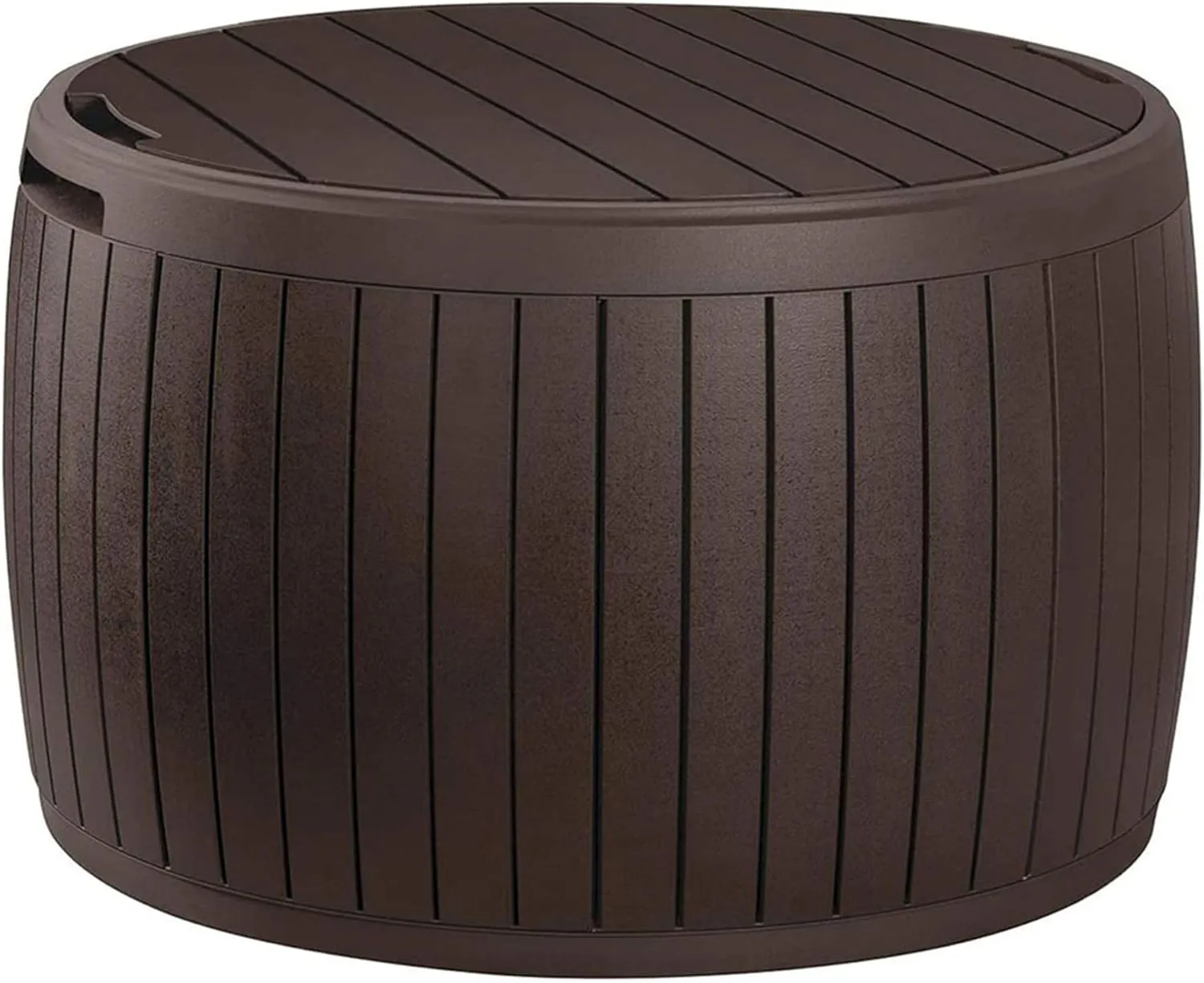 Keter Outdoor Storage Deck Box, 37 Gallon Waterproof Patio Table Bin, Circa, Brown