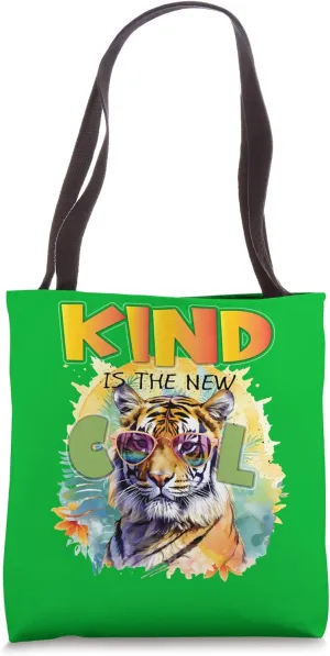 Kind Is The New Cool Friendship Be Kind Lion Feline Lover Tote Bag