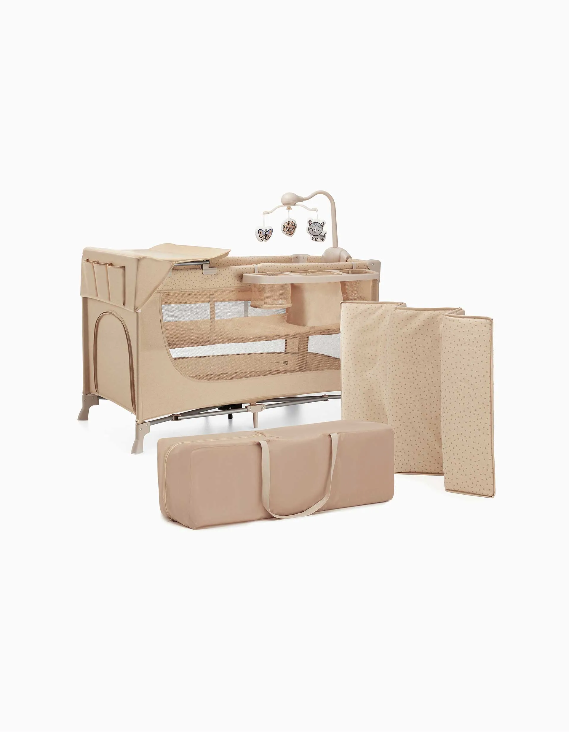 Kinderkraft Joy Travel Bed With Accessories, Beige