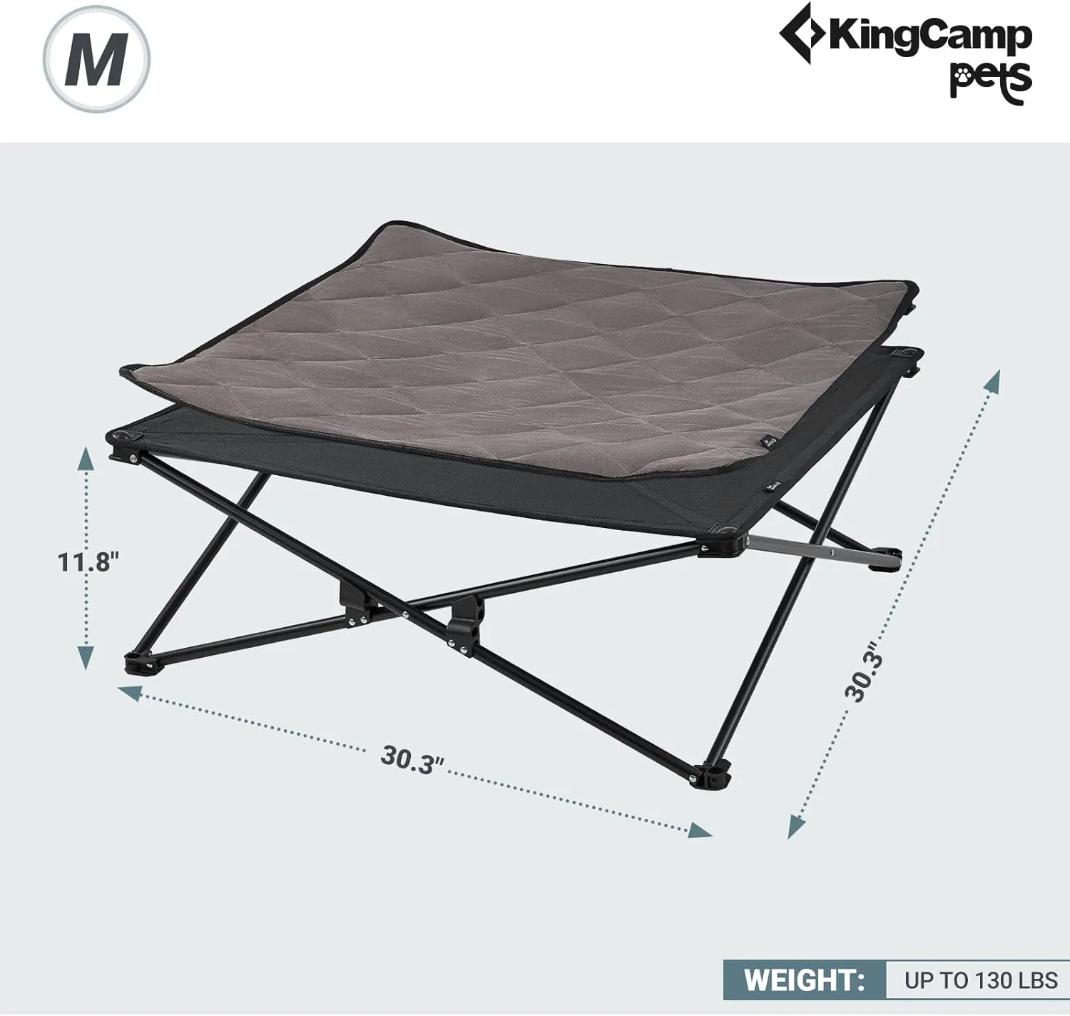 KingsCamp Elevated Dog Bed Portable Raised Beds Stable Folding Dog Cot Dog Camping Bed for Outdoor Travel with Washable Mesh