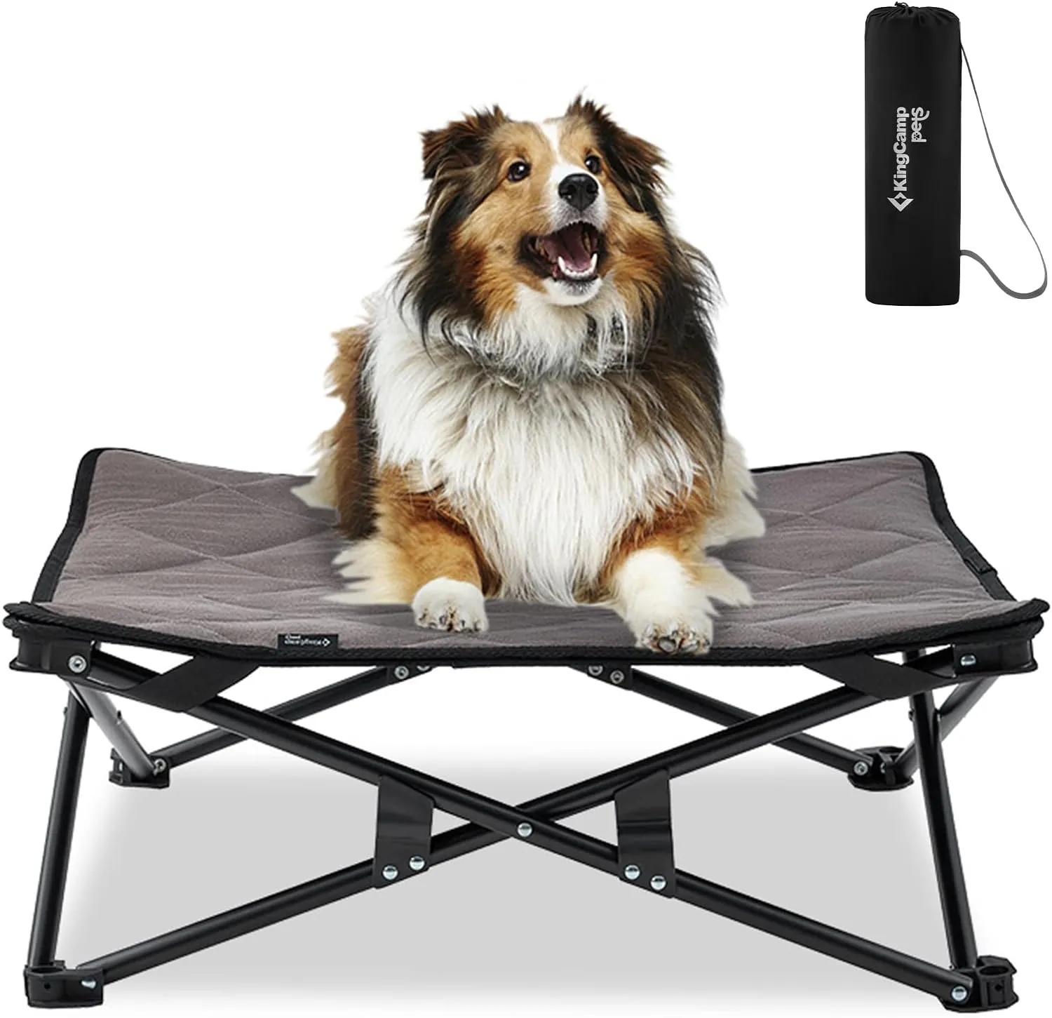 KingsCamp Elevated Dog Bed Portable Raised Beds Stable Folding Dog Cot Dog Camping Bed for Outdoor Travel with Washable Mesh