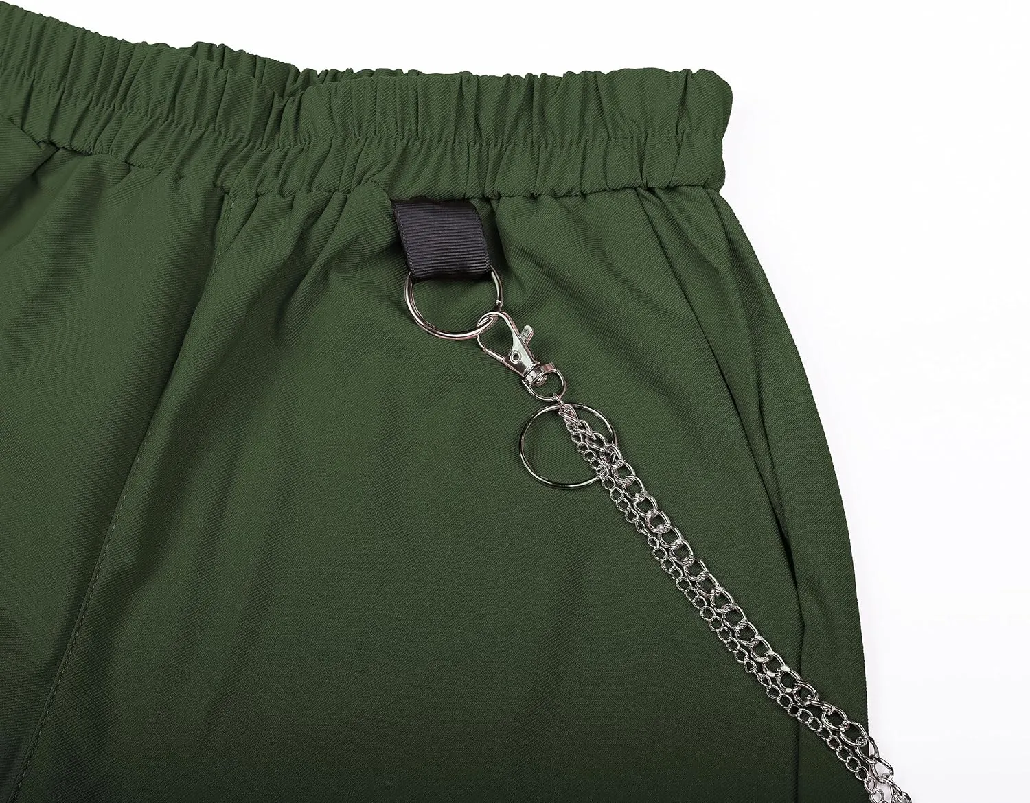 Kisswow Women's Cargo Jogger Pants Baggy Cargo Pants with Chain