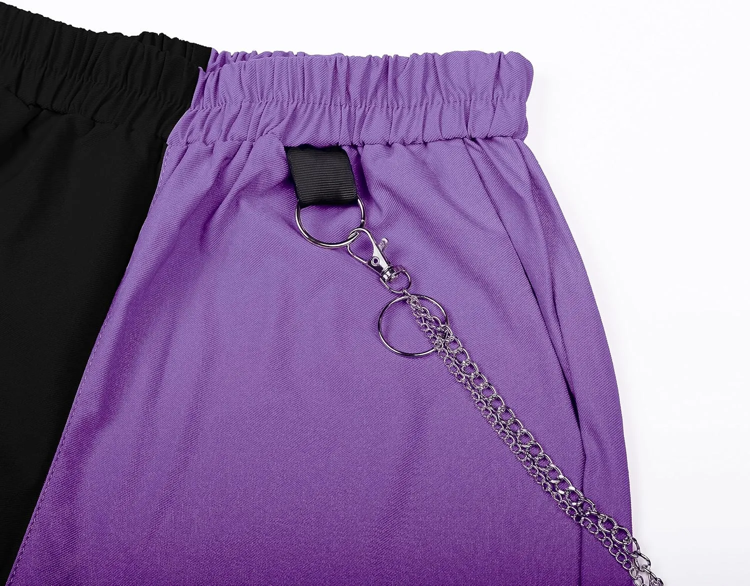 Kisswow Women's Cargo Jogger Pants Baggy Cargo Pants with Chain