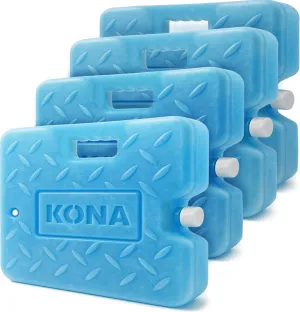 Kona Large Ice Pack for Coolers [Blue Ice 4lb] Extreme Long Lasting Design Absorbs Heat to Cool Faster - Refreezable. Reusable. Colder Than Ice (-5C) Cooler Ice Pack
