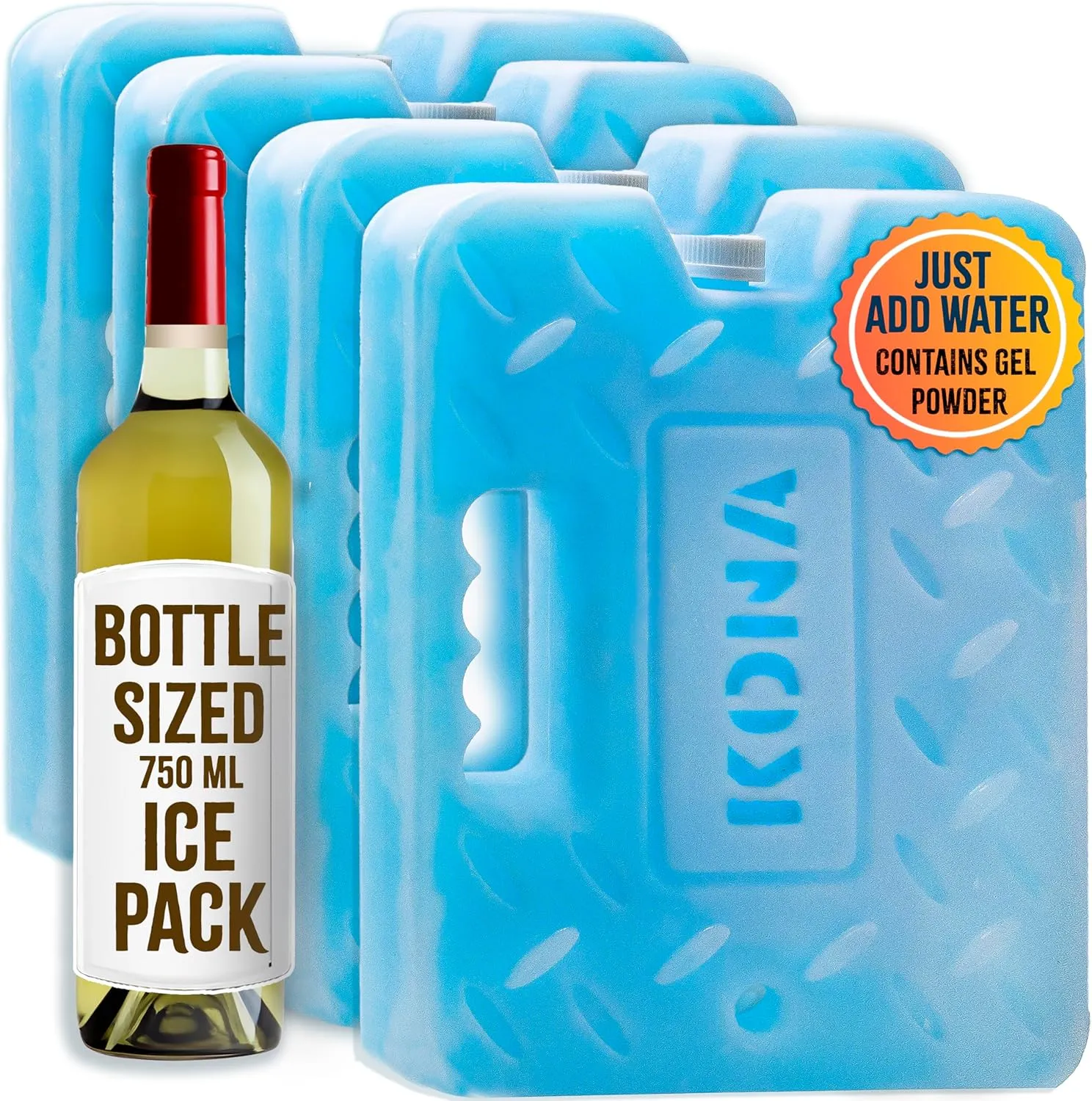 Kona Large Ice Pack for Coolers [Blue Ice 4lb] Extreme Long Lasting Design Absorbs Heat to Cool Faster - Refreezable. Reusable. Colder Than Ice (-5C) Cooler Ice Pack
