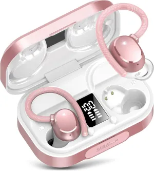 KT1 Wireless Earbuds V5.3, 120H Playtime, Bluetooth Earphones for Small Ear, IPX7 Waterproof Running Headphones, Deep Bass, Over Ear Sport Wireless Bluetooth Earphones for Android iOS