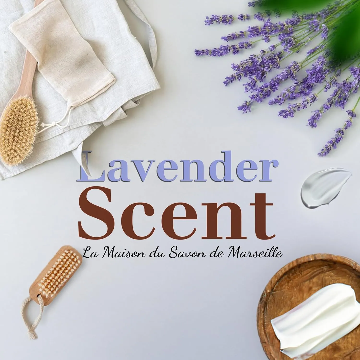 La Maison du Savon - Lavender French Soap on a Rope Duo - Moisturizing Hand & Body Soap Bars with Organic Shea Butter, Donkey Milk - Natural Ingredients - Made in Provence - 2 x 6.2 oz