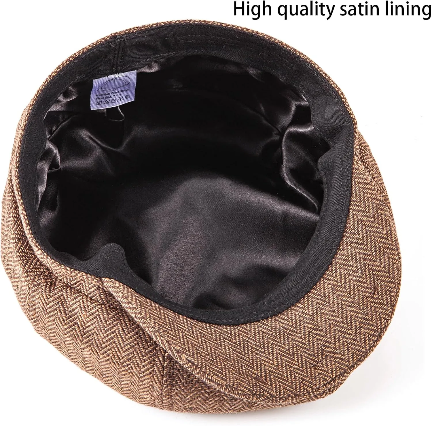LADYBRO 2 Pack 8-Panel Newsboy Hats for Men Cabbie Wool Blend Tweed Irish Cap Adjustable