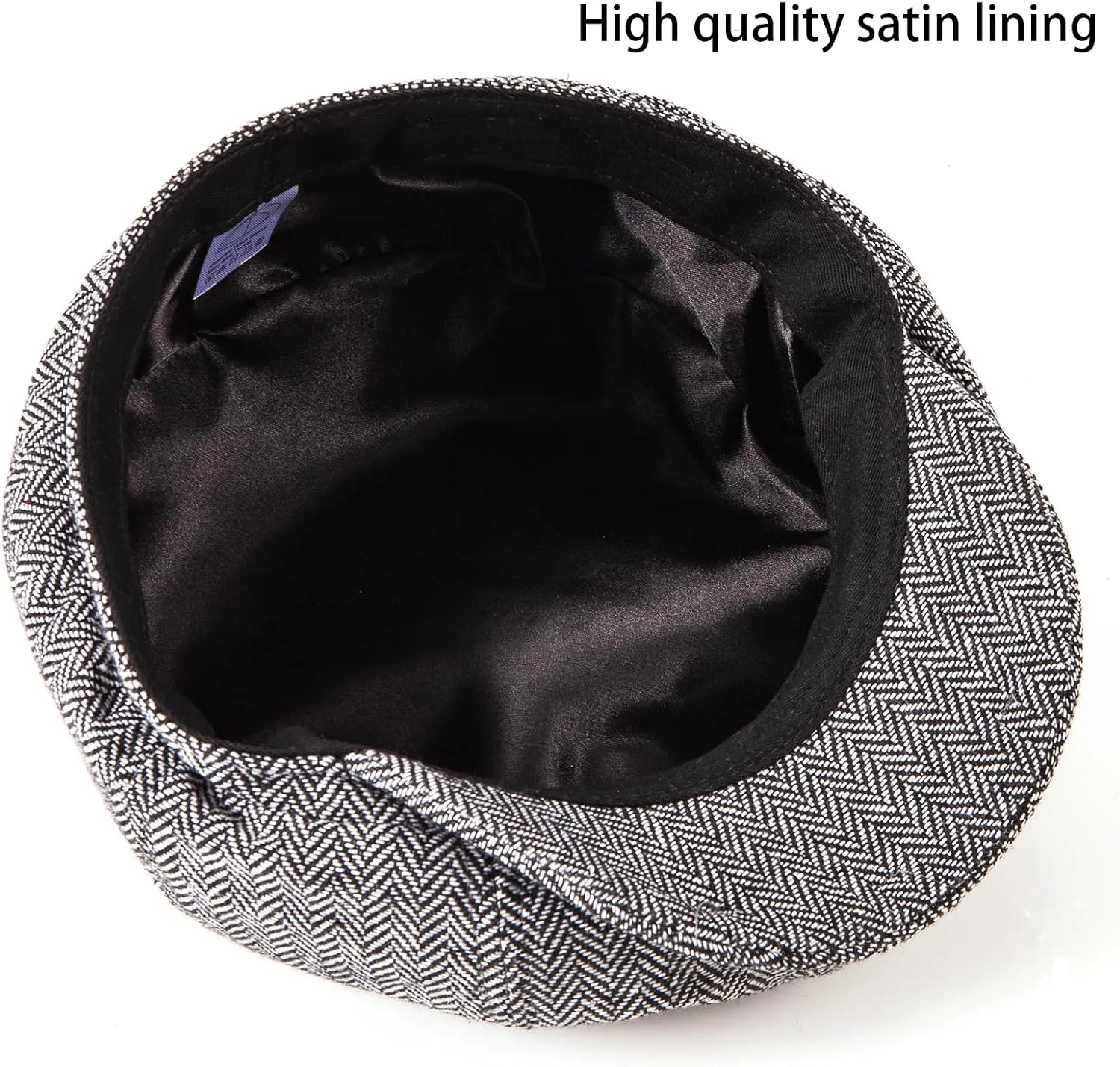 LADYBRO 2 Pack 8-Panel Newsboy Hats for Men Cabbie Wool Blend Tweed Irish Cap Adjustable