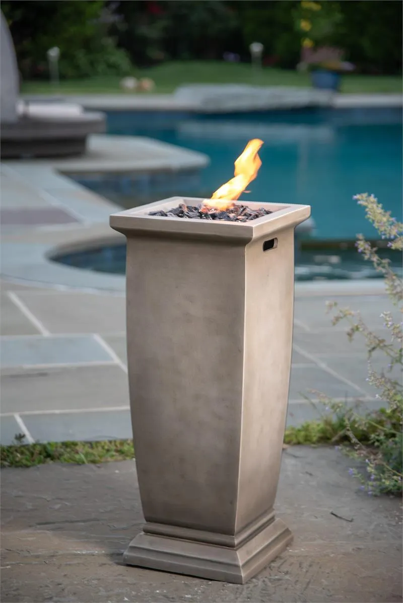 Large 10K BTU Slate Finish Propane Gas Fire Column GLT1356SP