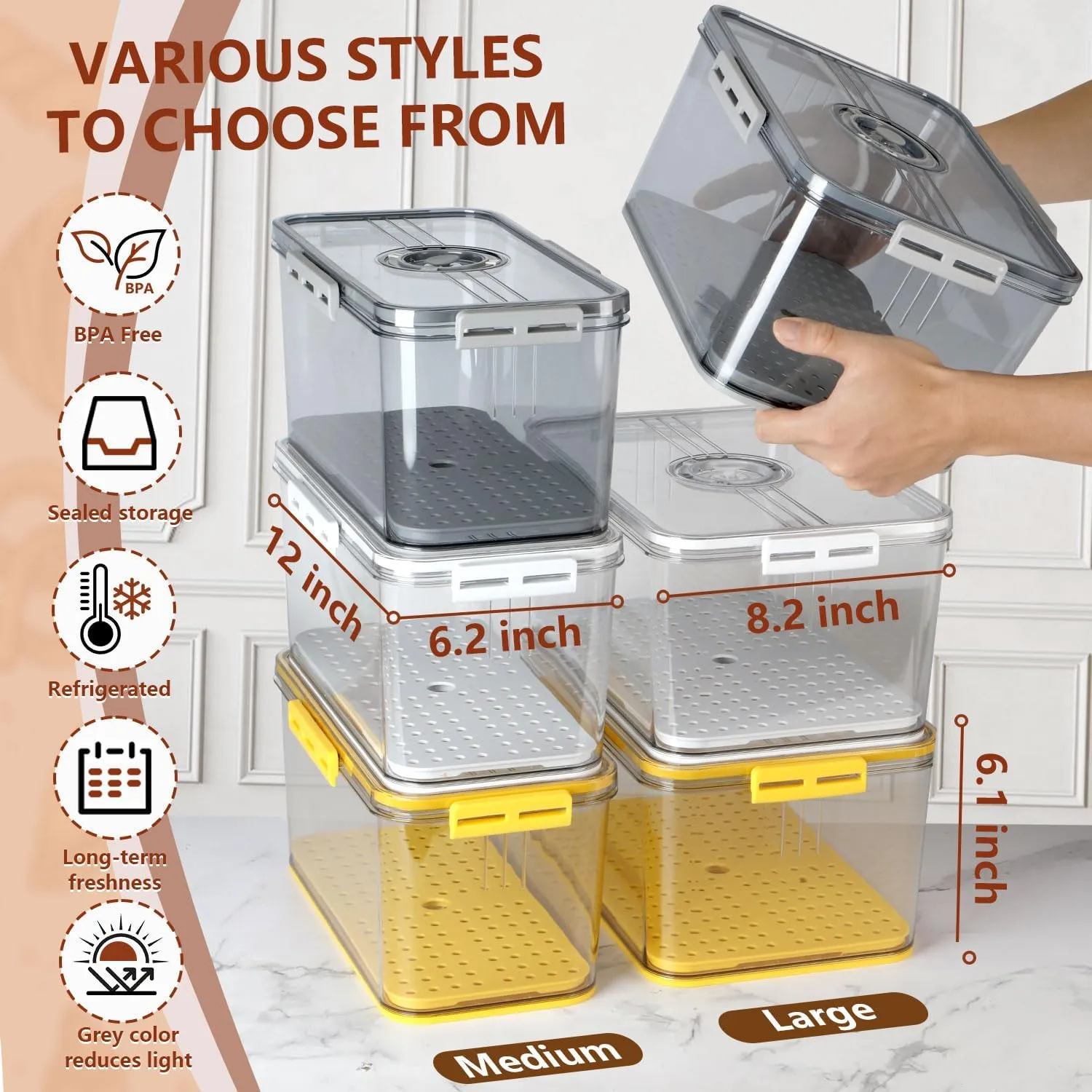 Large Bread Box for Kitchen Countertop,Plastic Bread Container,Bread Storage,Breadbox,Bread Storage For Homemade Bread,Fresh Bread Storage Container,Clear Bread Boxes,Bread Containers Storage Airtight