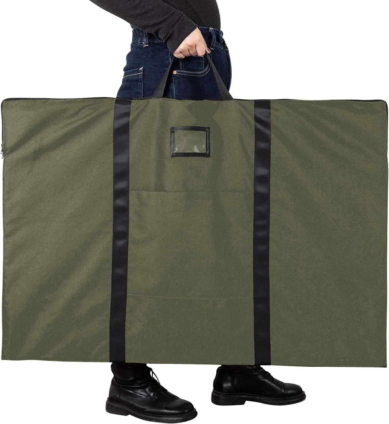 Large Size Art Portfolio Bag with Nylon Shoulder, 24 x 36 inches Light Weight Poster Storage Bag Board Holder with Handle and Zipper for Poster, Sketching and Drawing