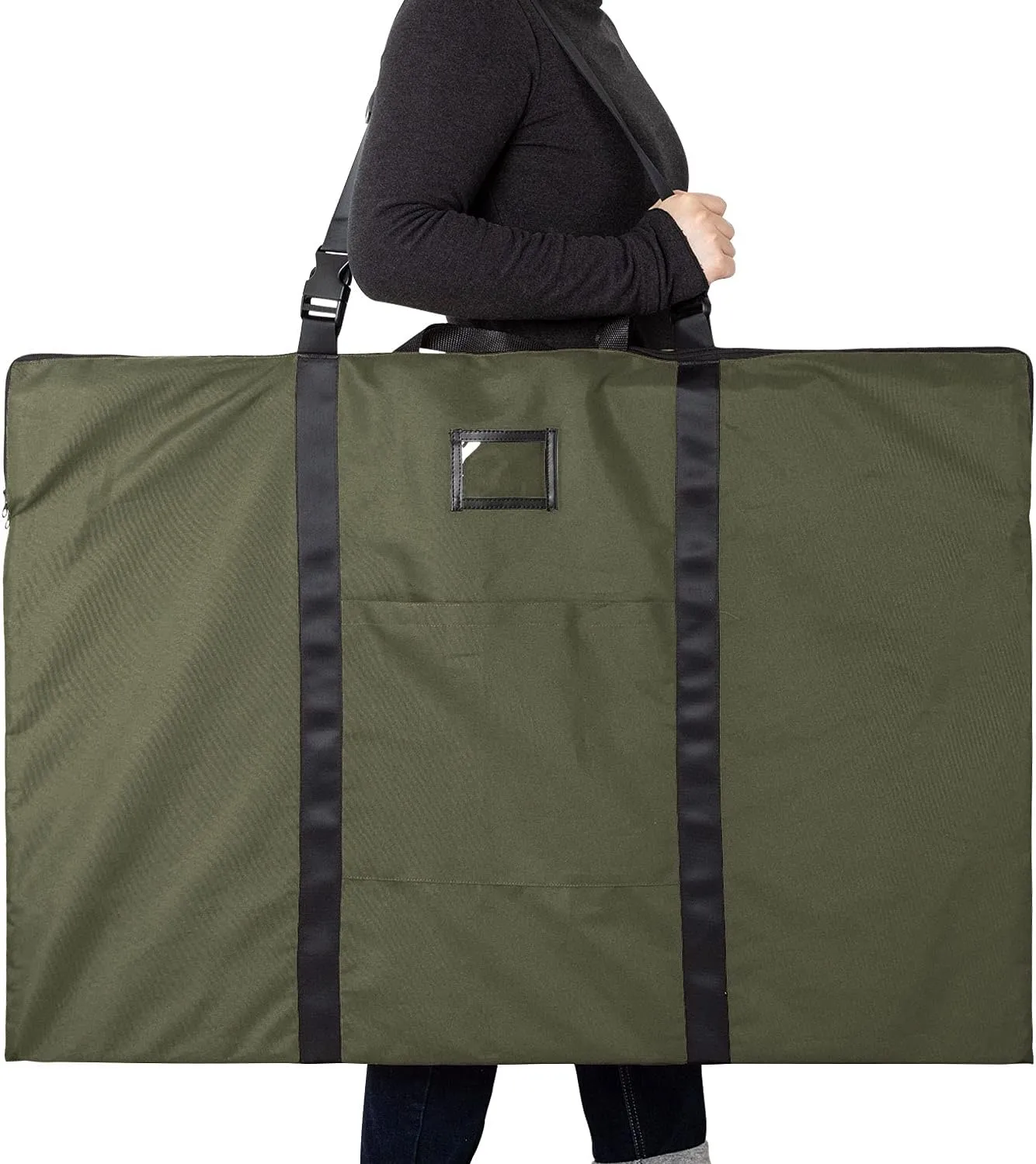 Large Size Art Portfolio Bag with Nylon Shoulder, 24 x 36 inches Light Weight Poster Storage Bag Board Holder with Handle and Zipper for Poster, Sketching and Drawing