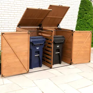 Leisure Season TRSM5937-E Horizontal Trash and Recycling Storage-Sheds, Medium Brown