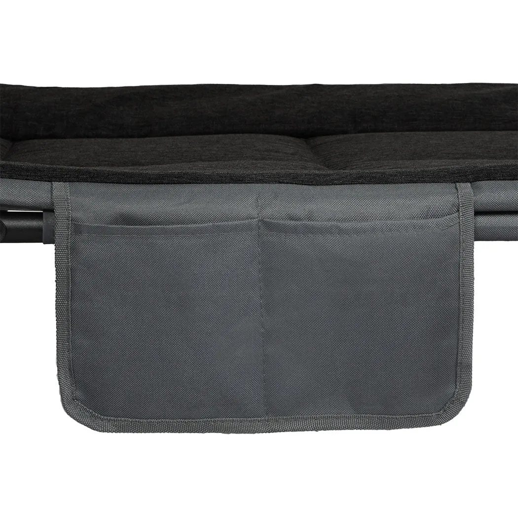 Levede Folding Camping Bed Camp Cots Black-QLD_Rural