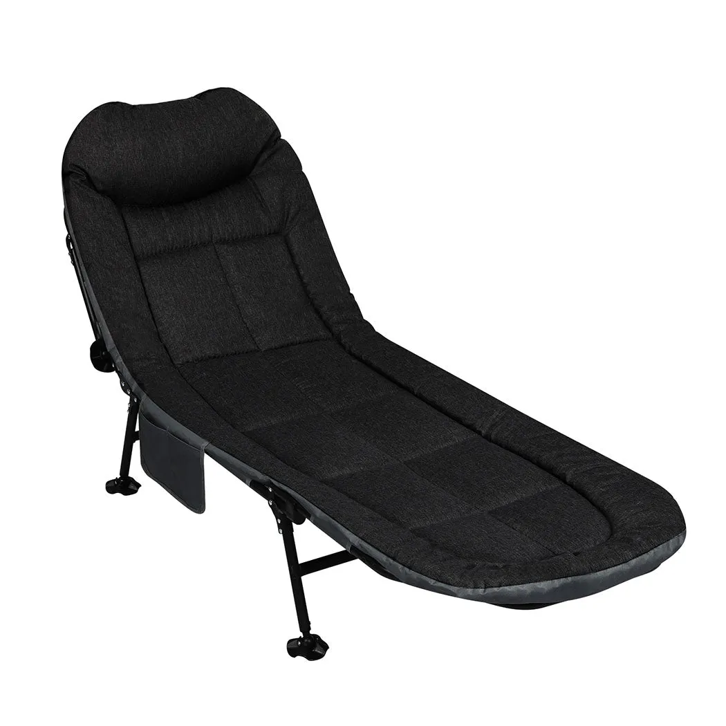 Levede Folding Camping Bed Camp Cots Black-QLD_Rural