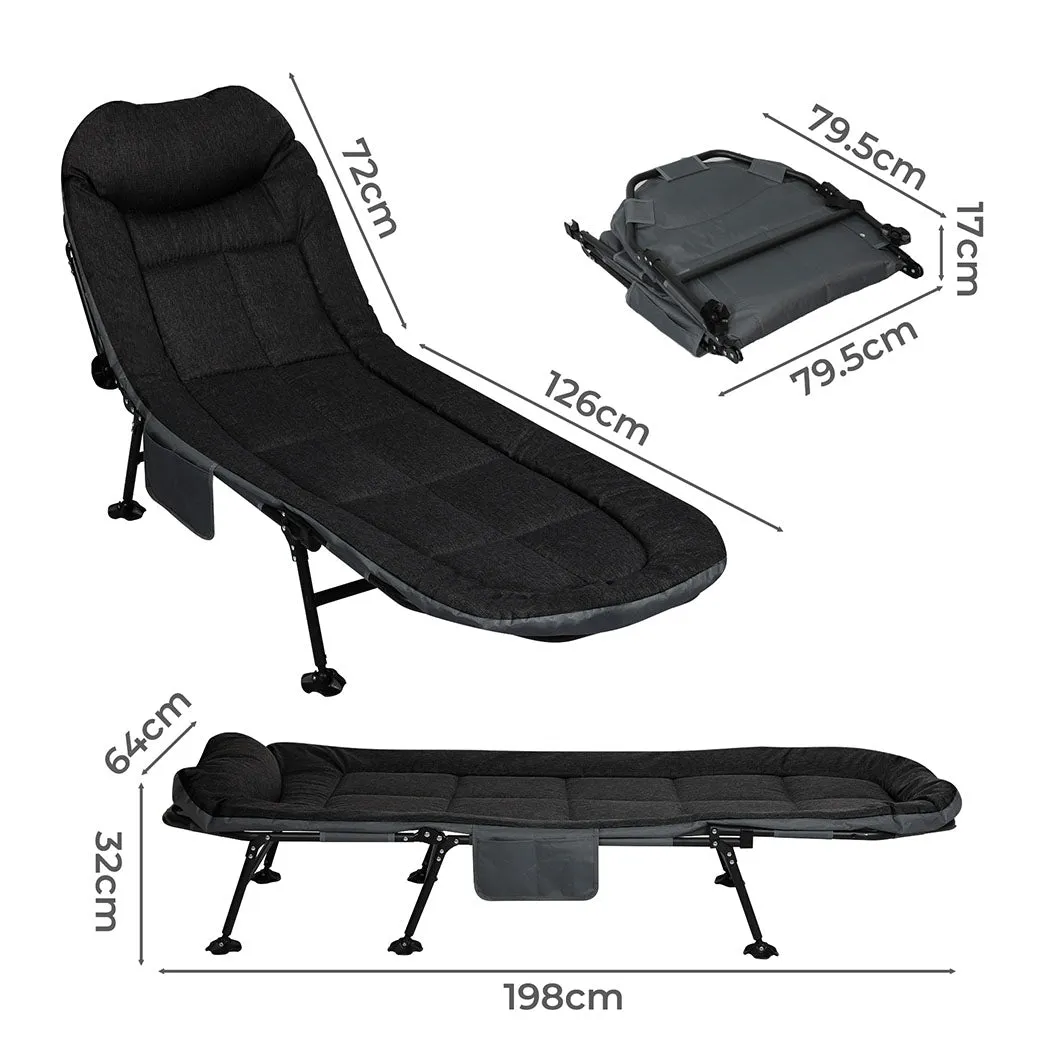Levede Folding Camping Bed Camp Cots Black-QLD_Rural