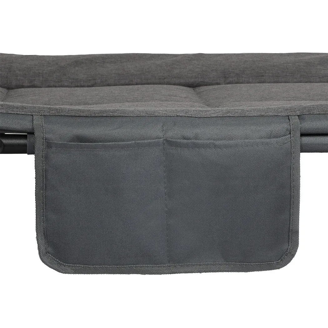Levede Folding Camping Bed Camp Cots Dark Grey-NSW_Rural
