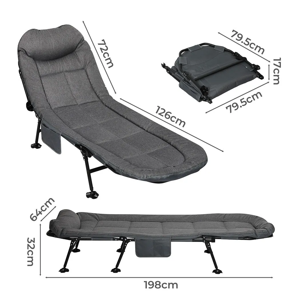 Levede Folding Camping Bed Camp Cots Dark Grey-NSW_Rural