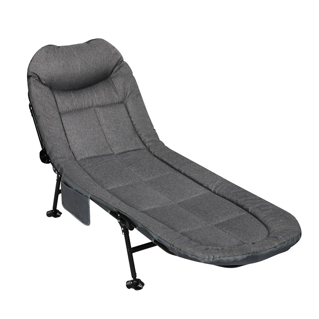 Levede Folding Camping Bed Camp Cots Dark Grey-NSW_Rural