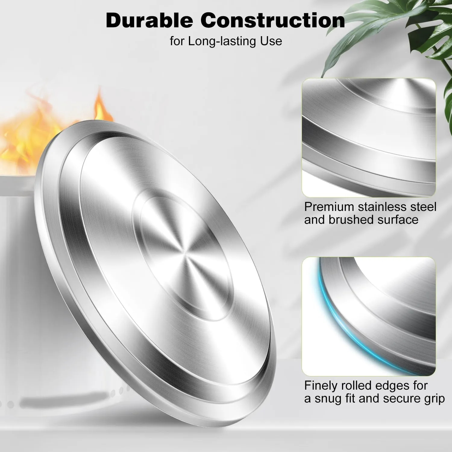 Lid for Solo Stove Yukon: 27 Inch Stainless Steel Fire Pit Cover for Solo Stove Yukon 1.0 and 2.0 Firepit, Camping Accessory for Solo Stove Yukon and Other 27”Outdoor Fire Pits