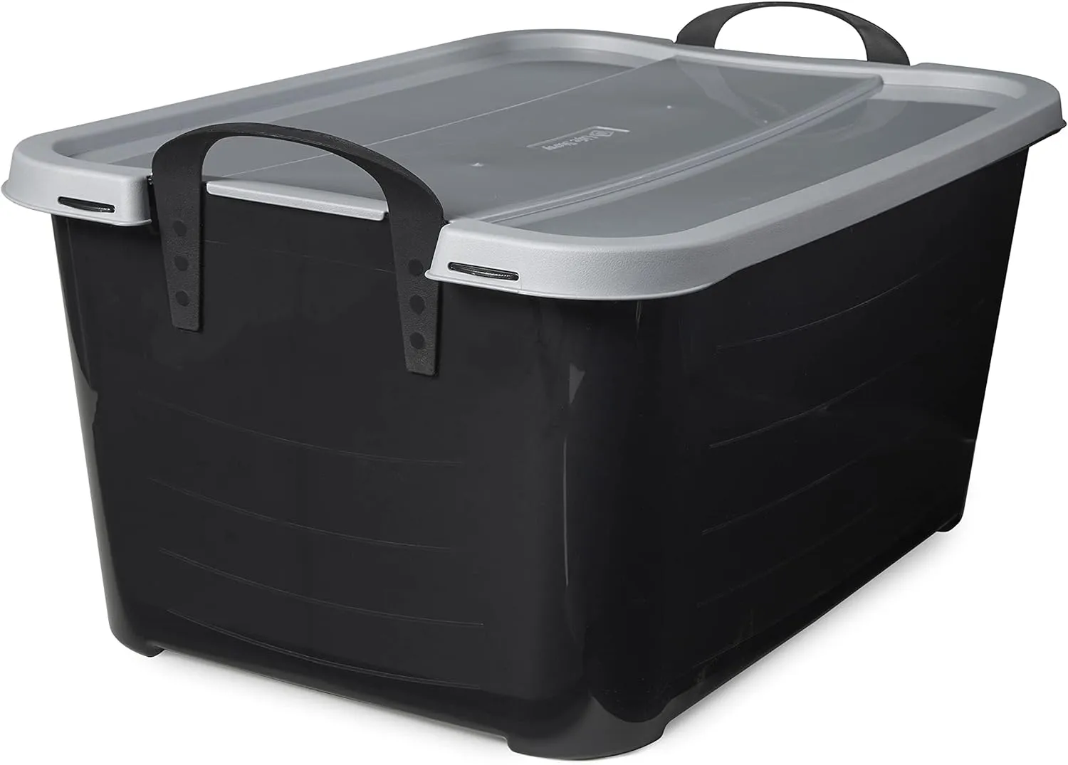 Life Story 6-Pack Plastic Storage Bins with Lids, Black & Gray, 55 Quart - Stackable, Heavy-Duty Tote Containers for Home, Garage or Moving, Secure Snap-Lock Lid & Built-In Handles for Easy Carrying