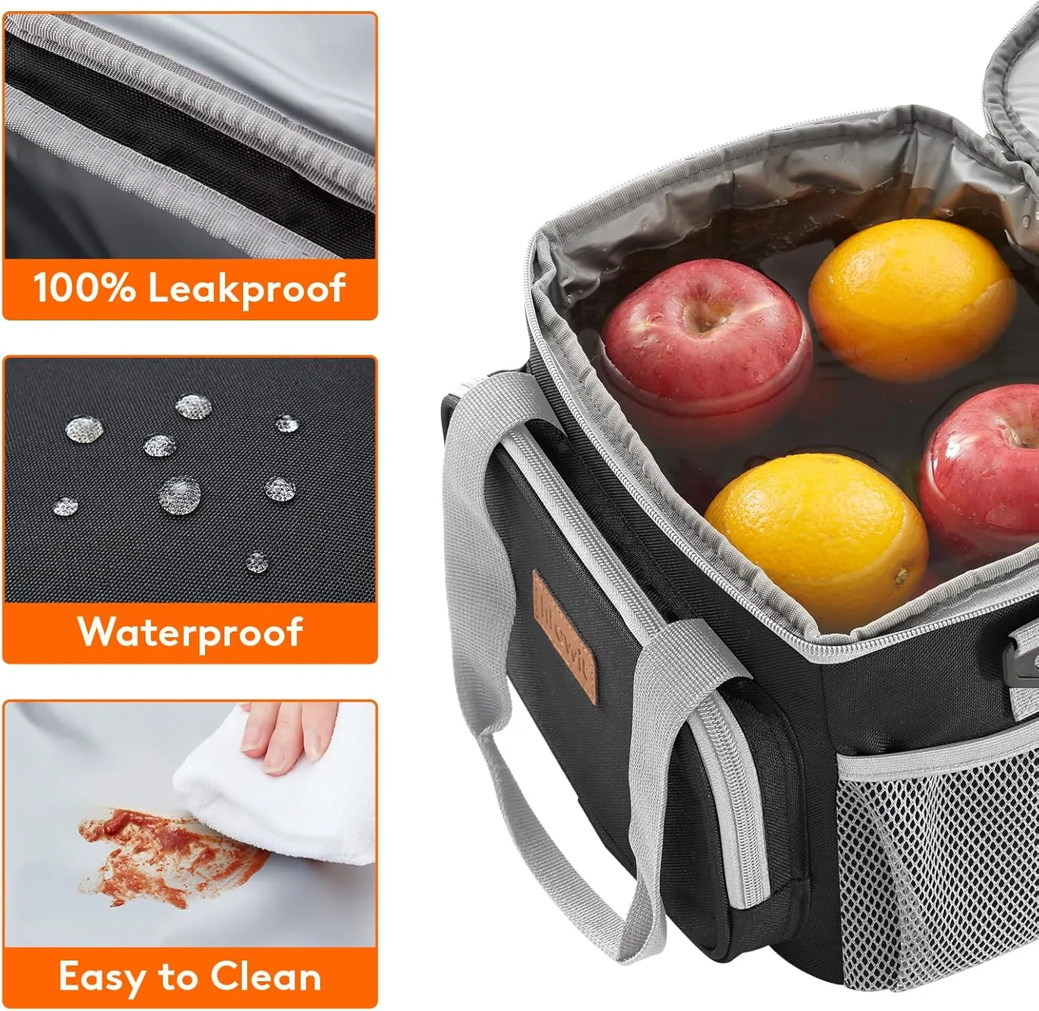 Lifewit Large Lunch Bag Insulated Lunch Box Soft Cooler Cooling Tote for Adult Men Women, Black 12-Can (8.5L)