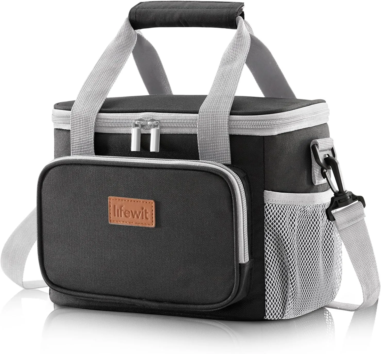 Lifewit Large Lunch Bag Insulated Lunch Box Soft Cooler Cooling Tote for Adult Men Women, Black 12-Can (8.5L)